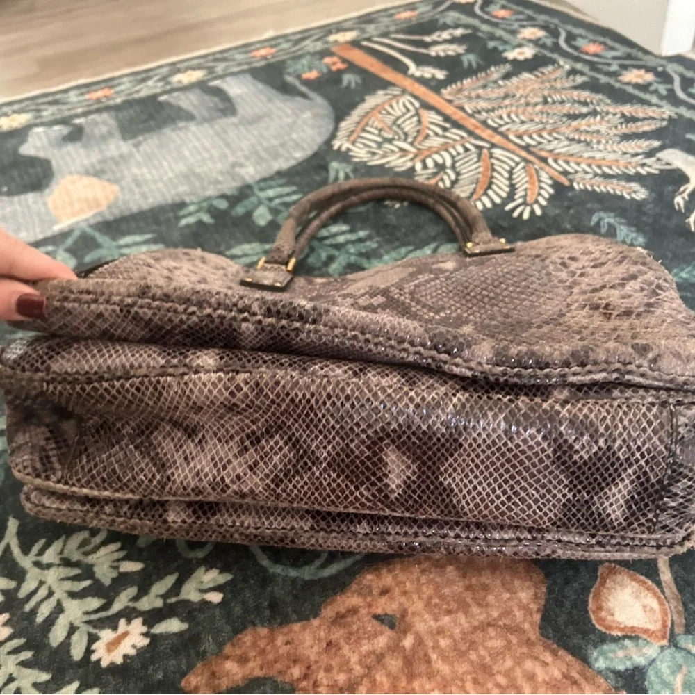 Tory Burch Brown Snakeskin Satchel - Picture 9 of 9
